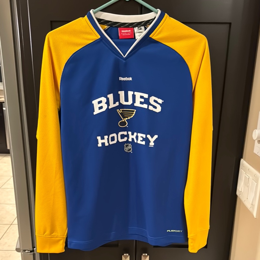 Reebok Blue and Yellow St. Louis Blues Hockey Jersey